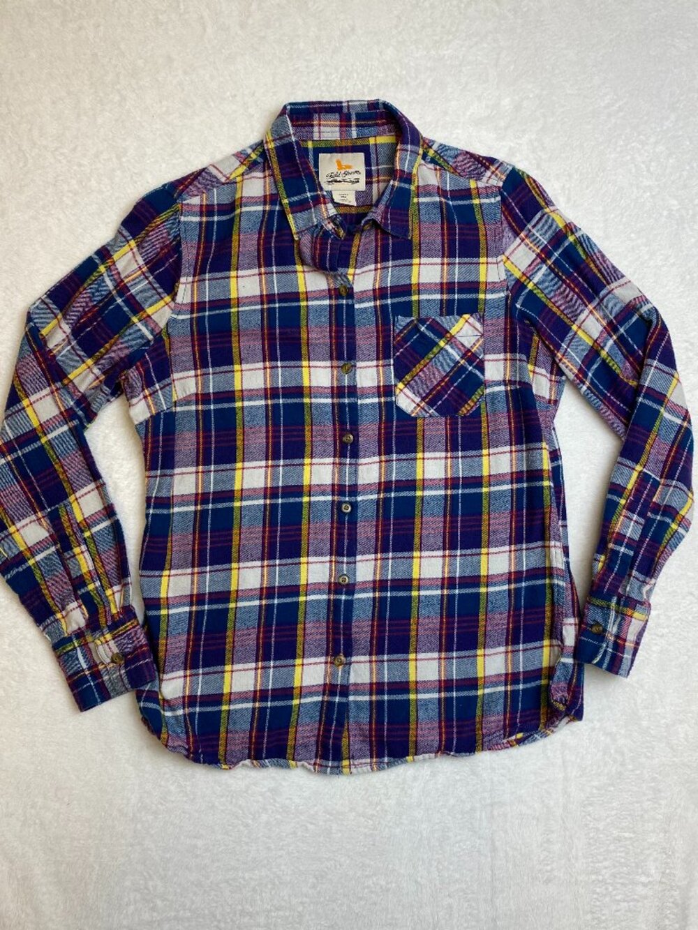 Field & Stream Colorful Plaid Button Down Shirt Women's Size Medium Outdoor